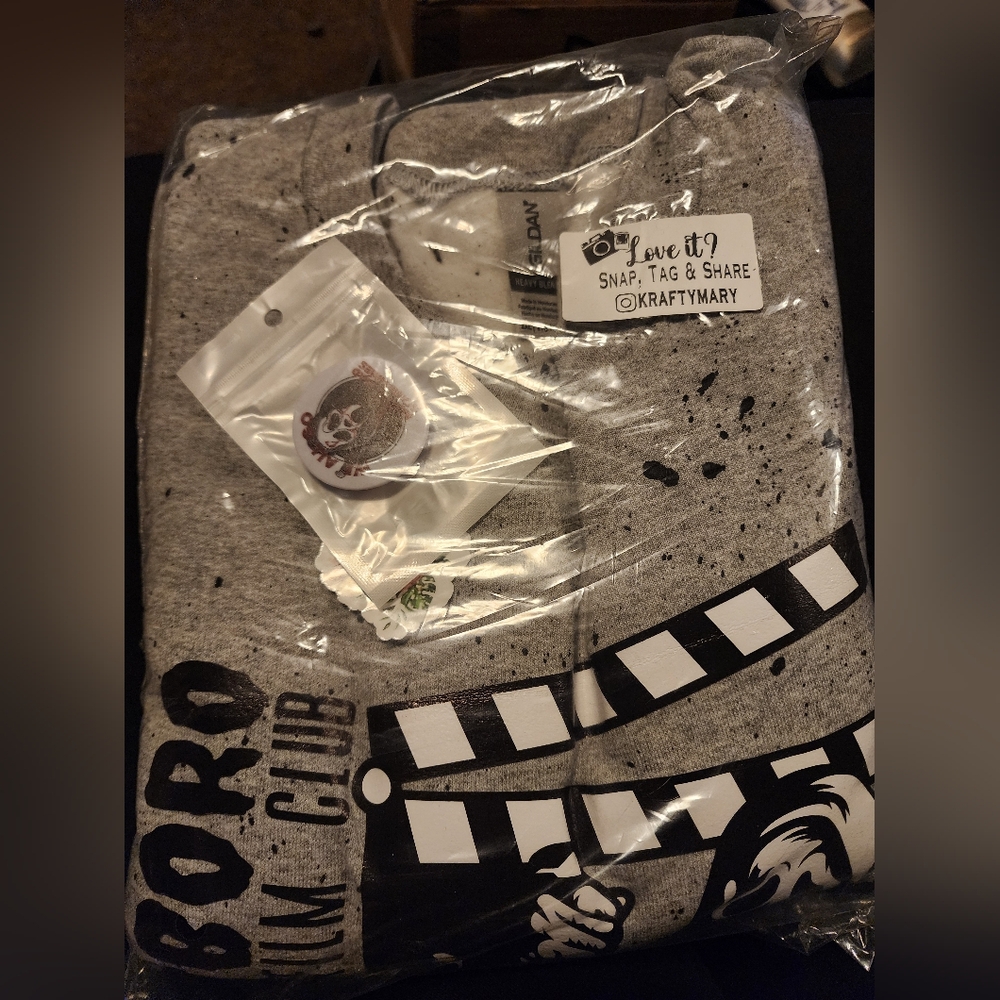 GhostFace/Scream "Woodboro Horror Film Club"' Grey Crew - 2XL